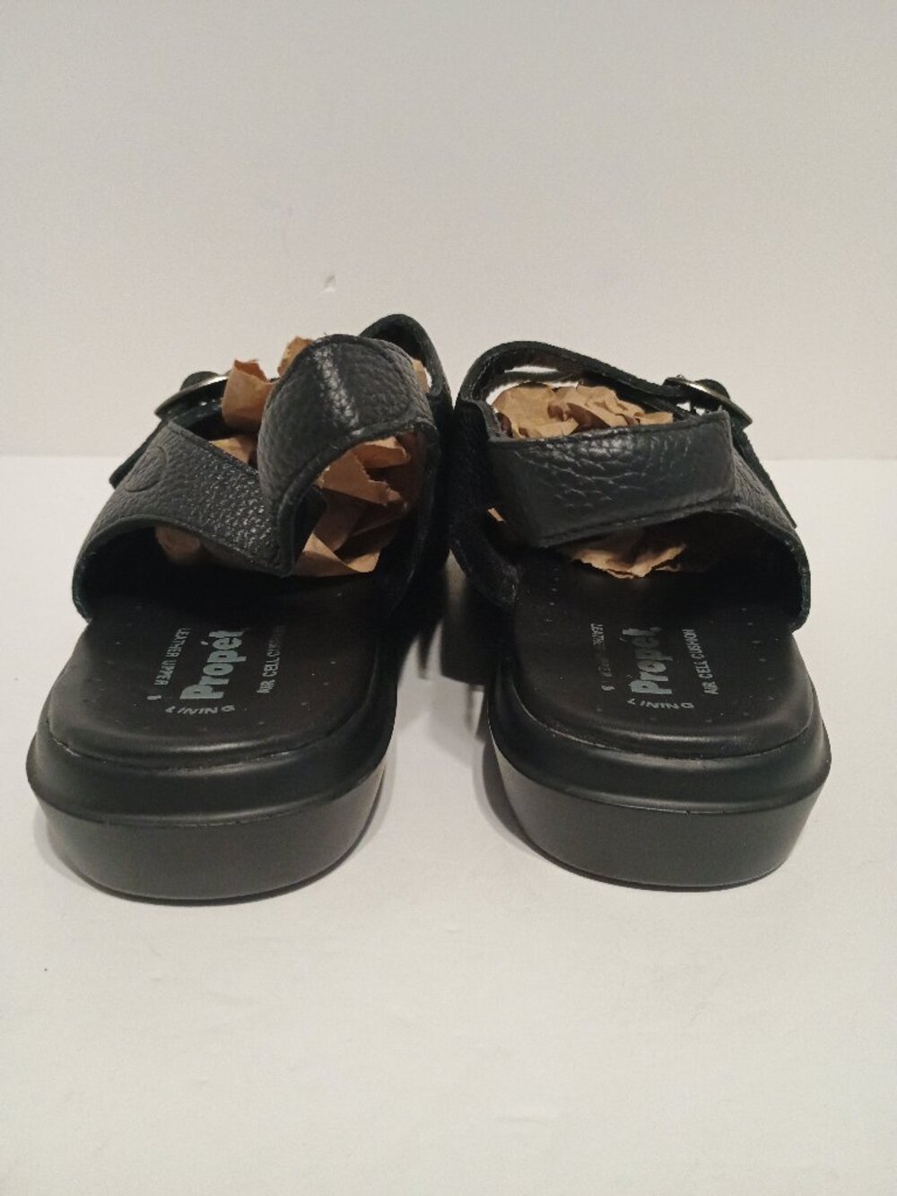 Propet Breeze Walker W0001 Black Leather Sandals Women 11 XX 4E Extra Wide - Picture 4 of 8